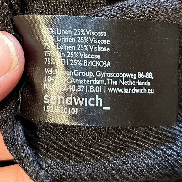 🩶 SANDWICH – Grey Lightweight 3/4 Sleeve Knit Top (XS - Picture 6 of 7